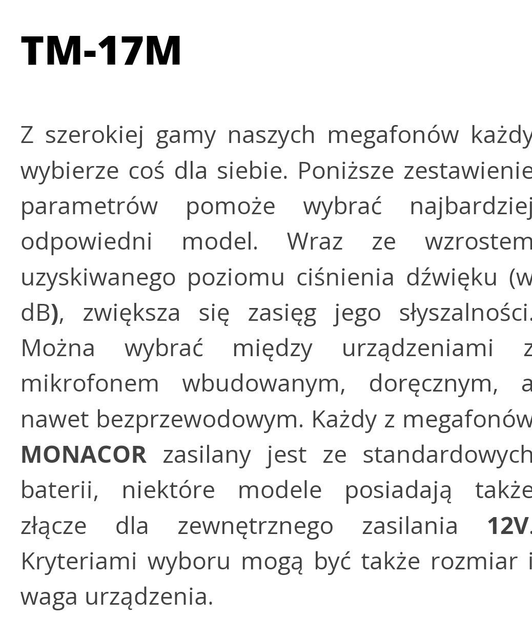 MONACOR tm-17m megafon z mp3