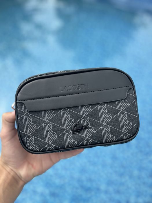 Сумка Lacoste monogram  Чорна Лакоста через плече