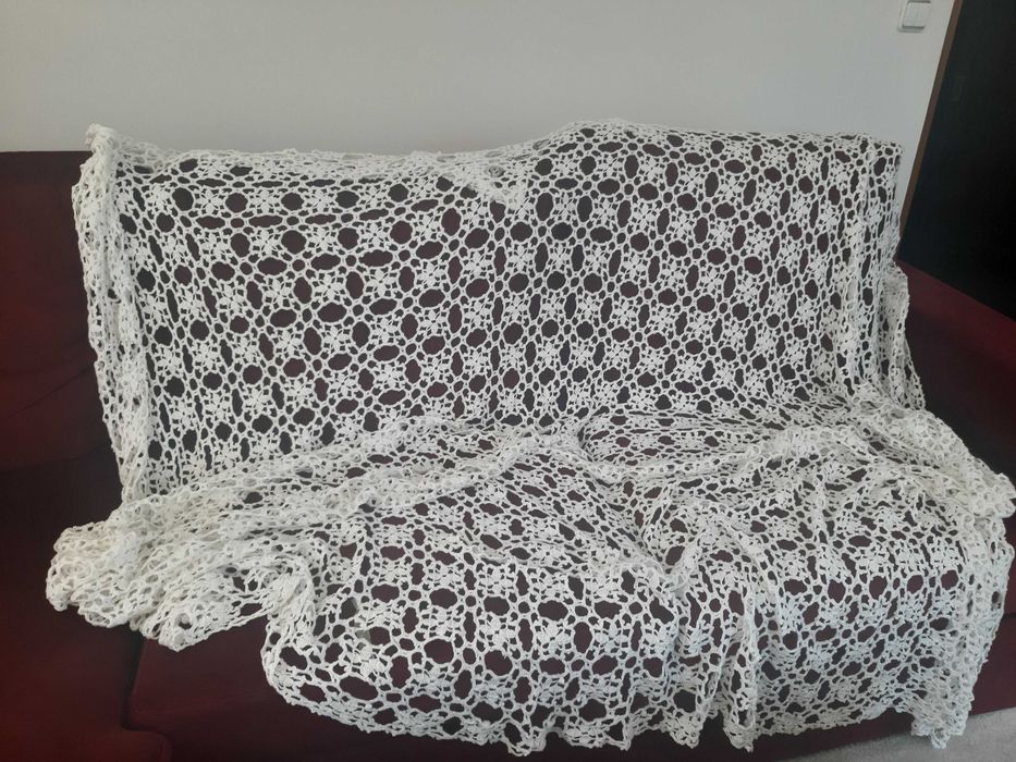 vintage colcha branca de crochê para cama queen
