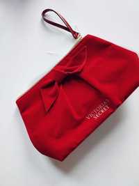 Victoria's Secret kosmetyczka welurowa velvet clutch wristlet z USA