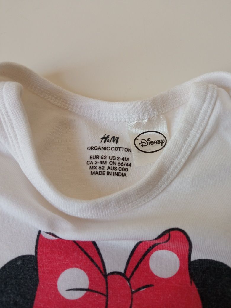 Conjunto body, tapa fralda e touca bebé 2-4 meses - Minnie Disney H&M