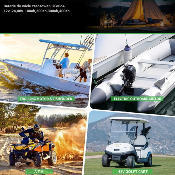 Bateria 12V 200Ah LiFePO4 2560Wh Bateria Akumulator Smart BMS 200A