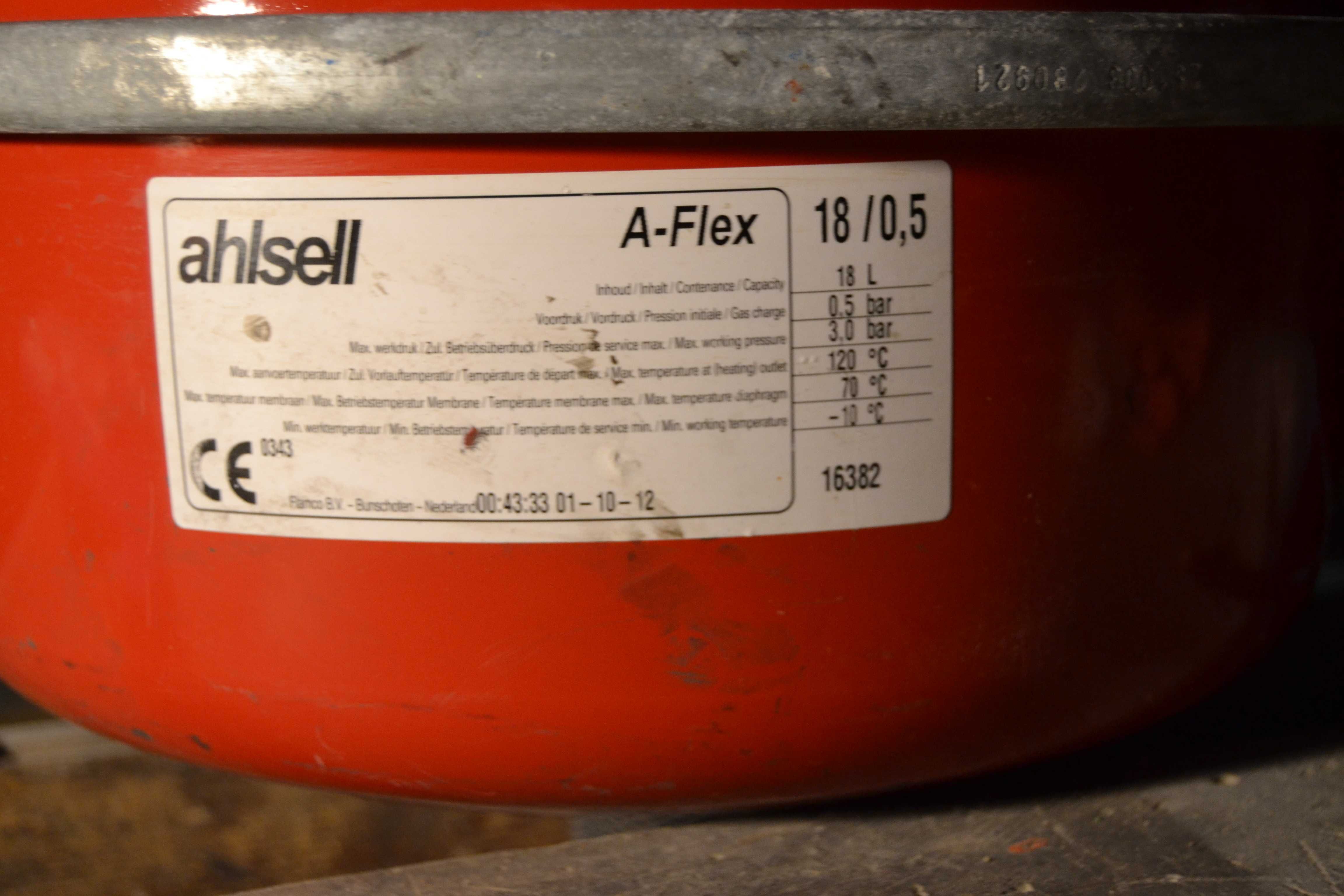 Naczynie wzbiorcze przeponowe Ahlsell, A-Flex, 18L, 0,5 bar
