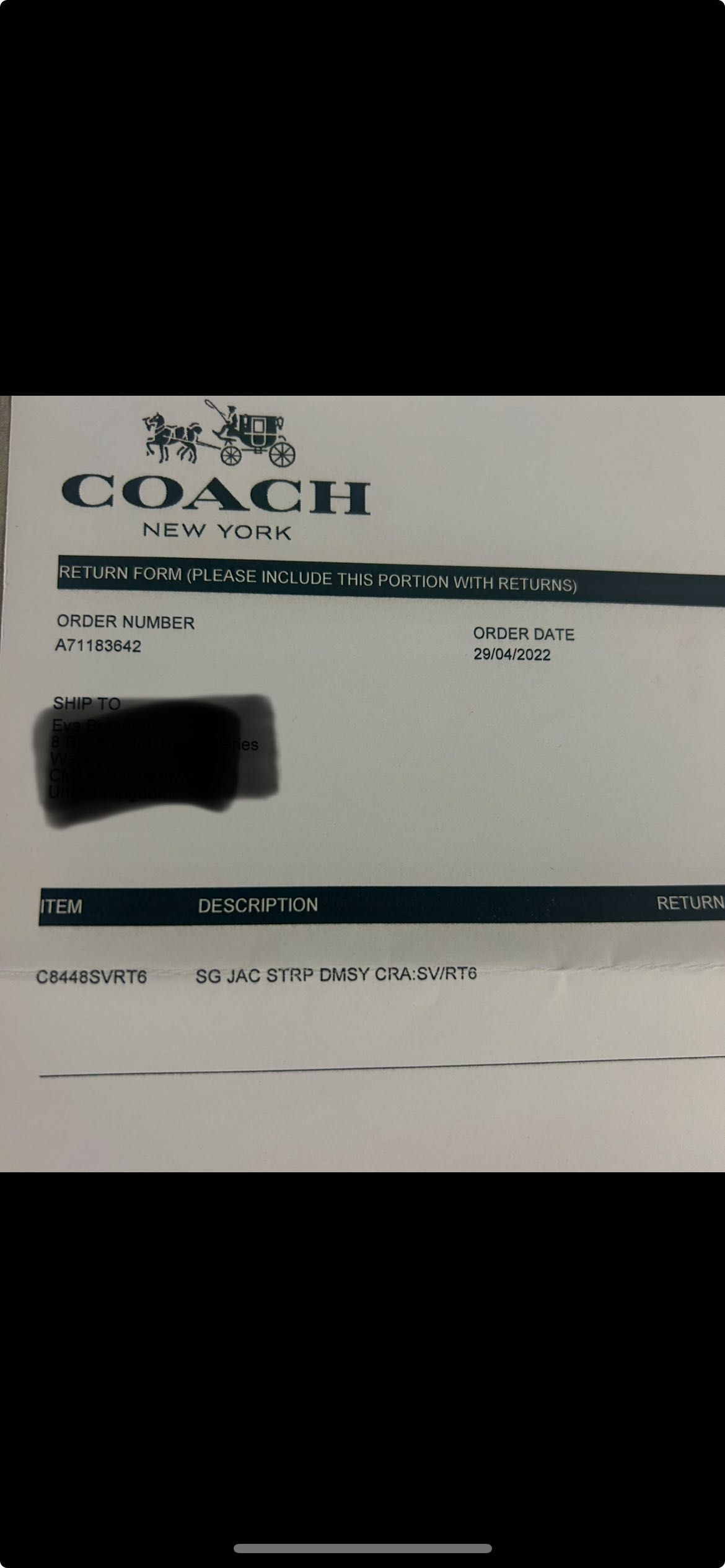 COACH torba na ramię tote czarna