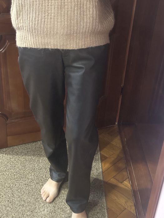 Штани еко шкіра шоколадного кольору