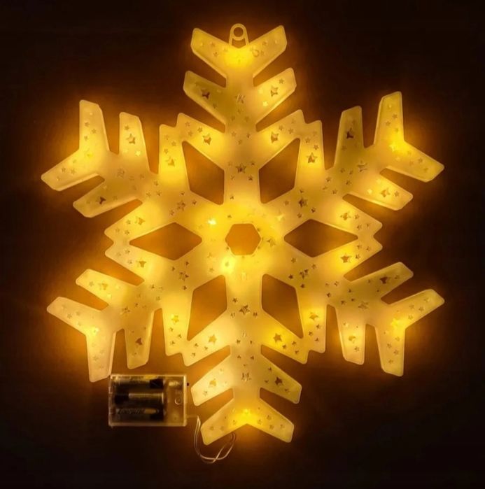 Witraż śnieżynka 3D LED ozdoba świąteczna okno święta boże narodzenie