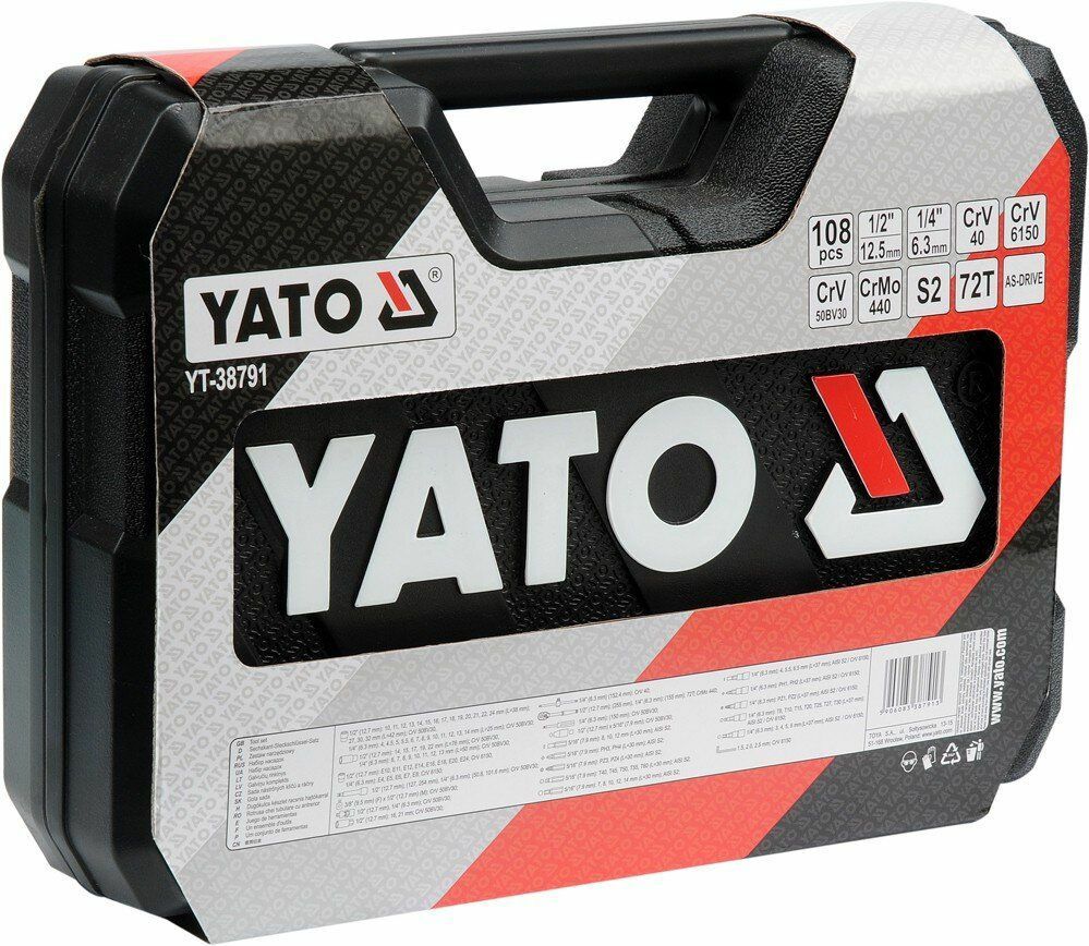 Профессиональный набор инструментов 108 предметов YATO YT-38791