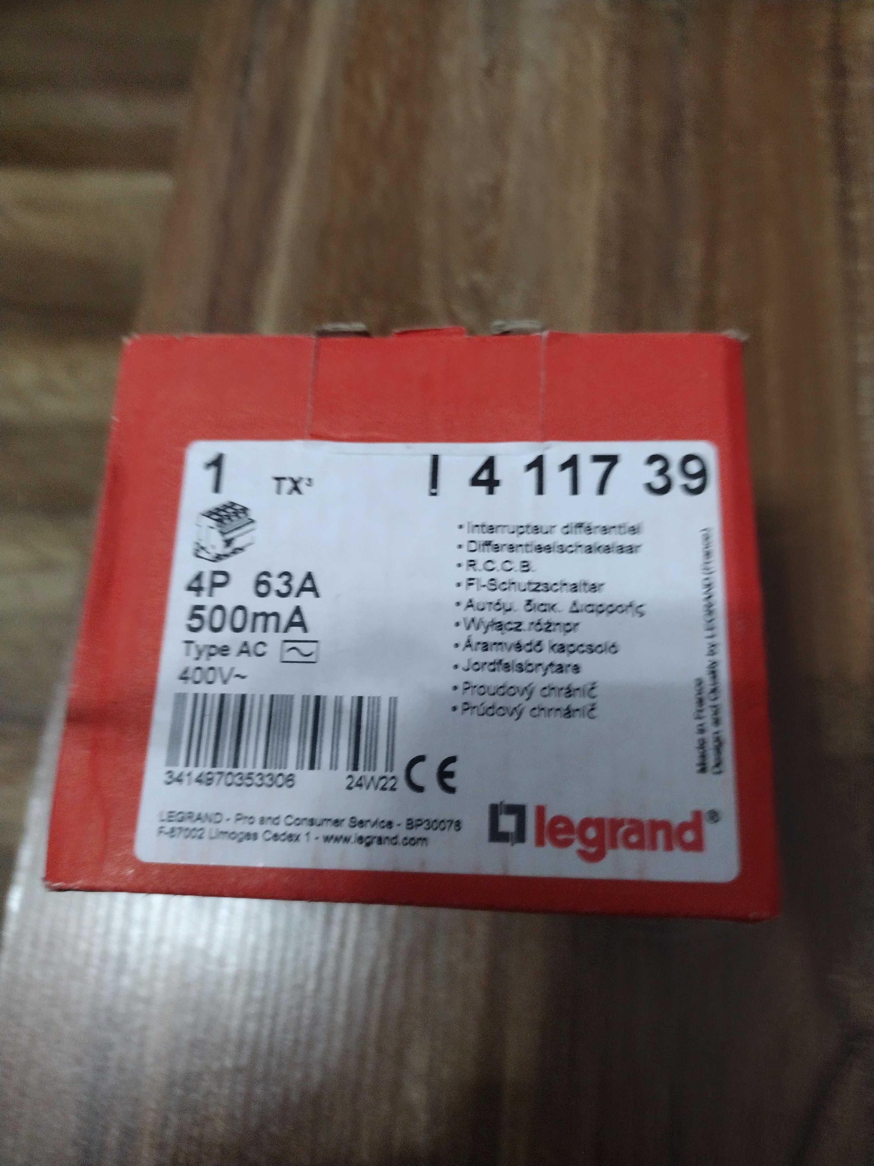 Wyłącznik różnicowoprądowy P304 4P 63A 500MA TYP AC TX3