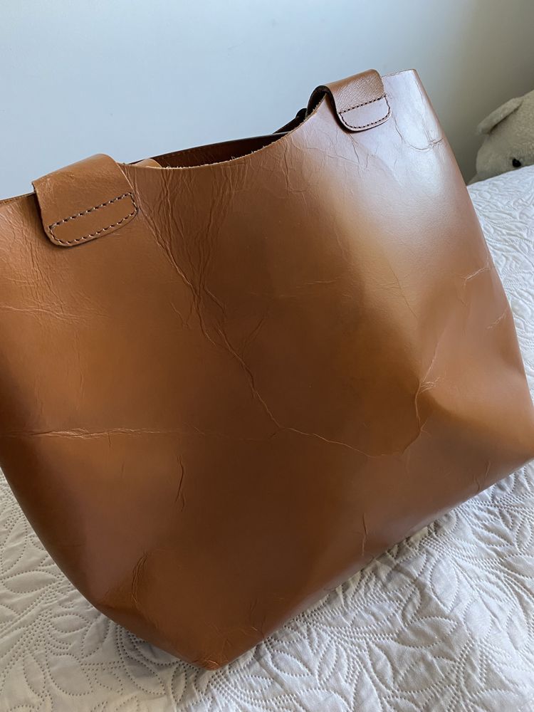 Torebka skórzana typu shopper