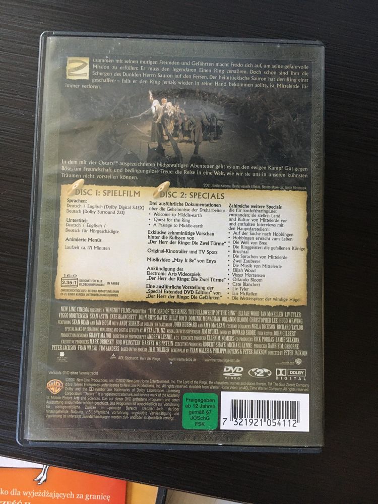 Władca pierścieni po niemiecku i angielsku film dvd lord of the rings