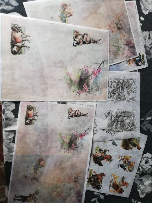 Zestaw papierów ryżowych, Wielkanoc, decoupage