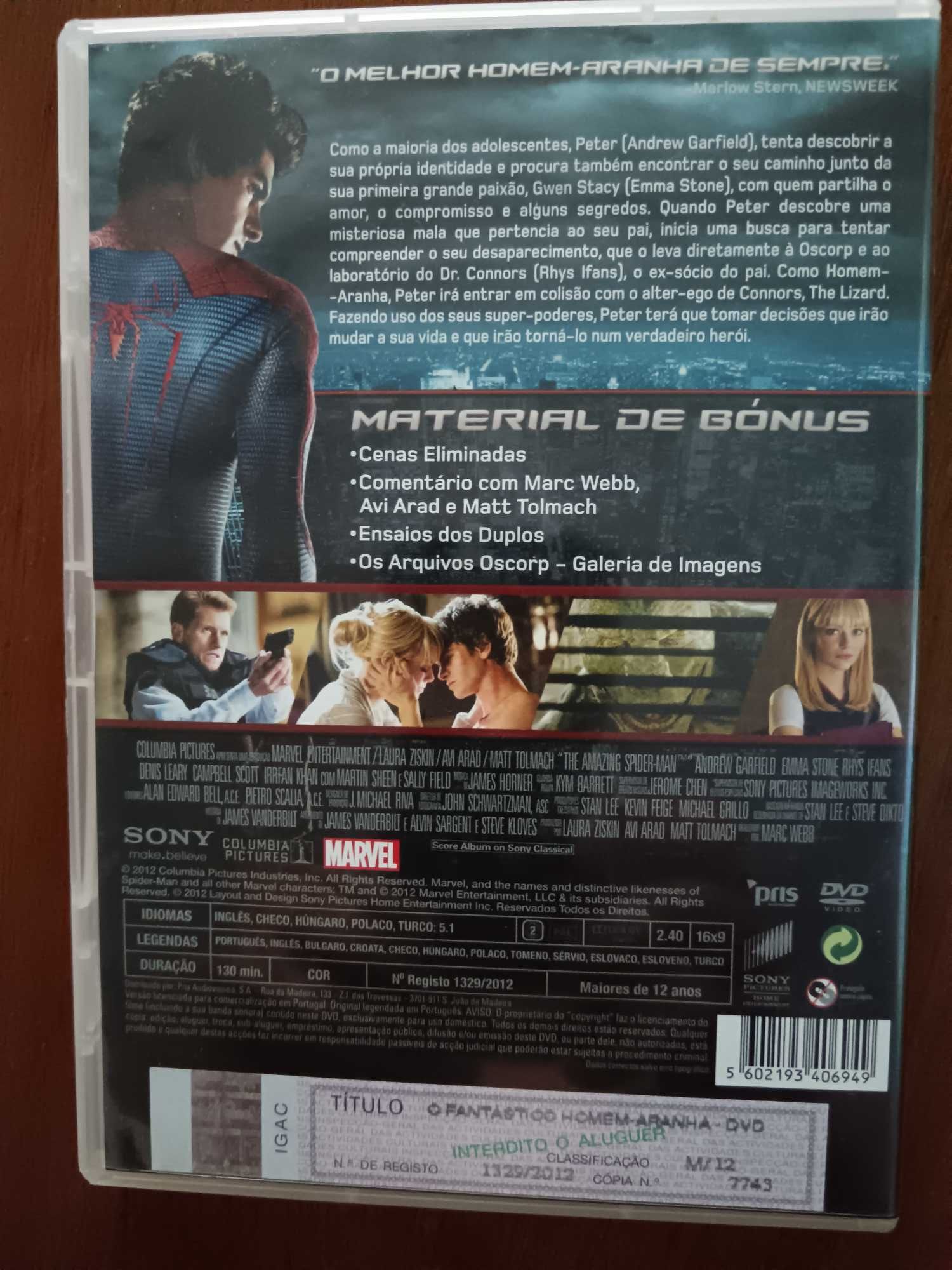 filme dvd original - o fantastico homem aranha