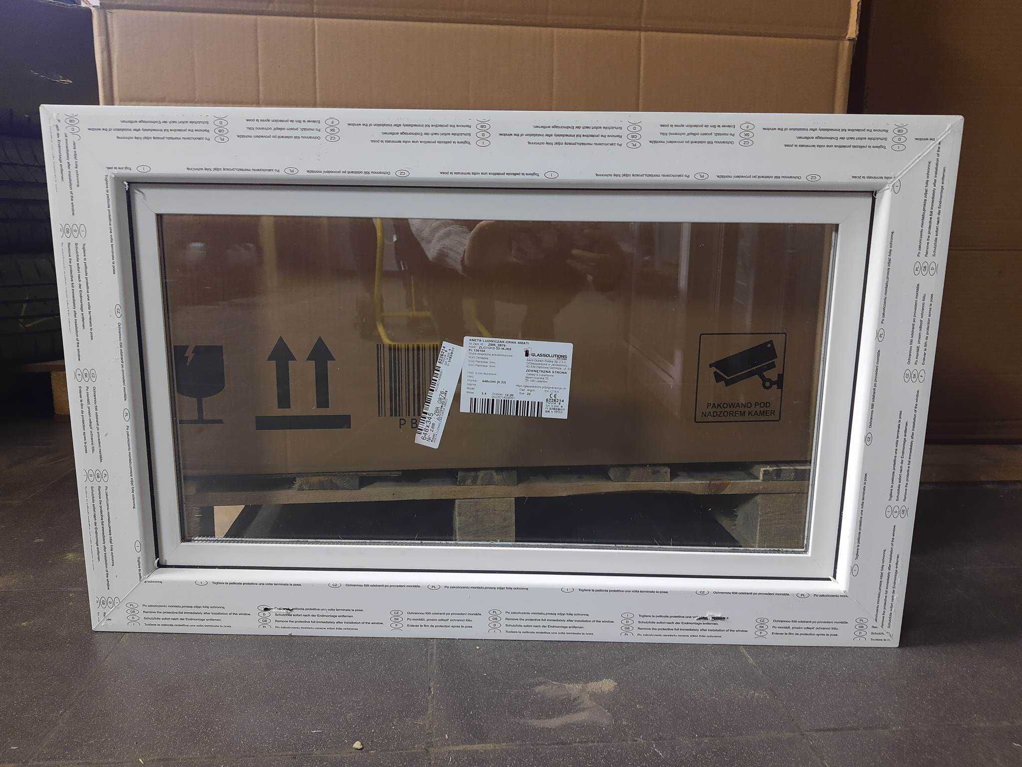 Okna PCV-system inwentarski,szyba uchylna zespolona ,okno NOWE