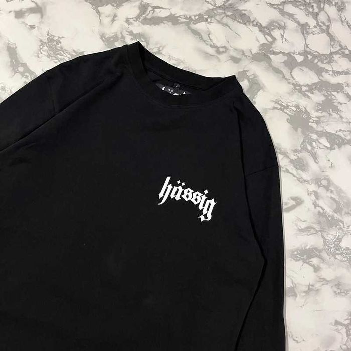 Czarna koszulka Hassig longsleeve vintage y2k print