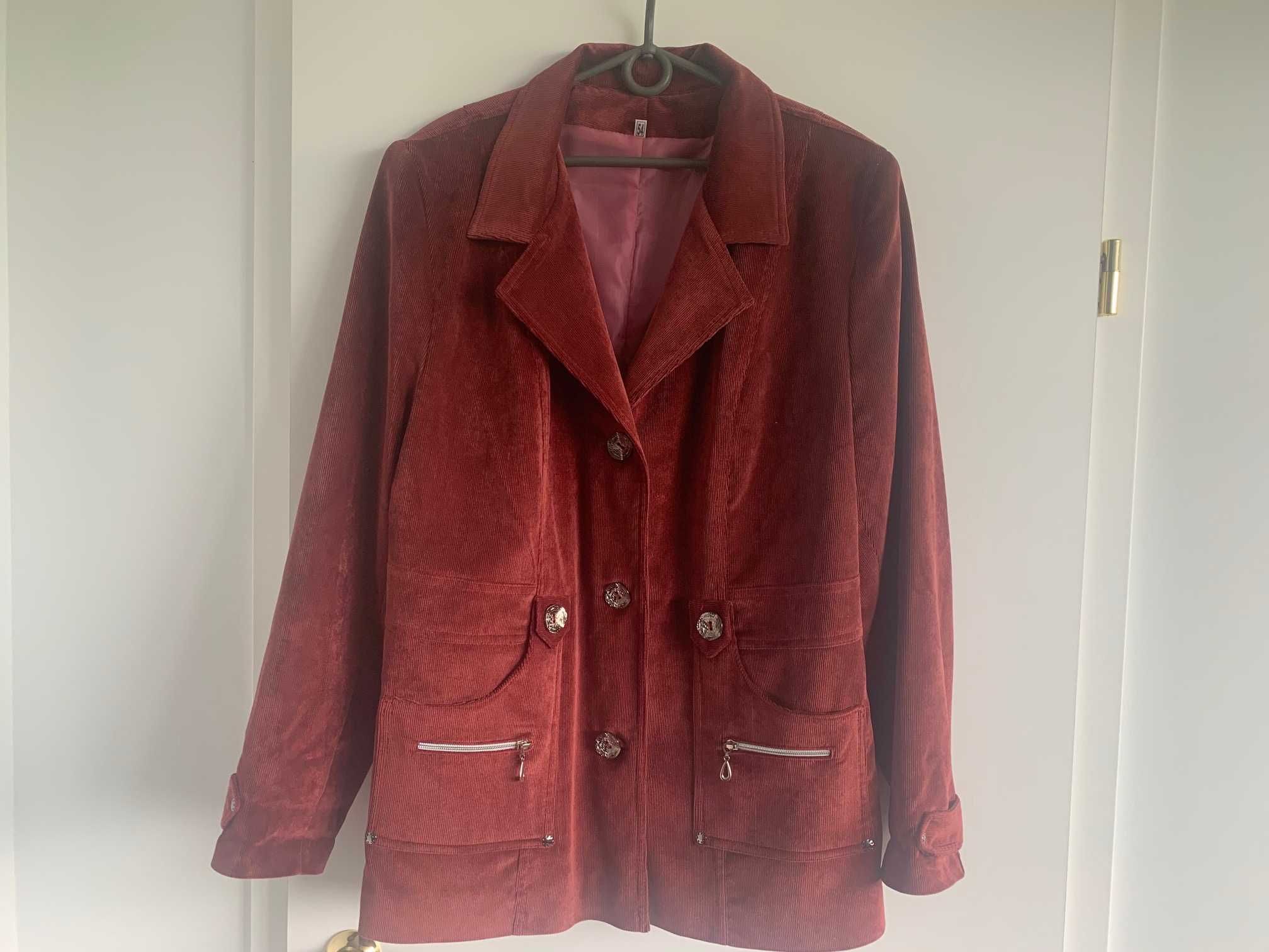 Пиджак женский новый вельветовый бордовый, размер 54, 500грн