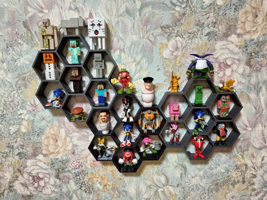 Органайзер, поличка у формі Медових сот для дитячих фігурок 3D модель!