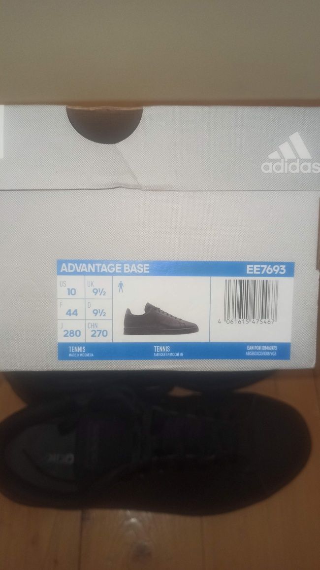 Кеди adidas, Adidas Advantage Base, чоловічі кеди Адідас, чорні кеди