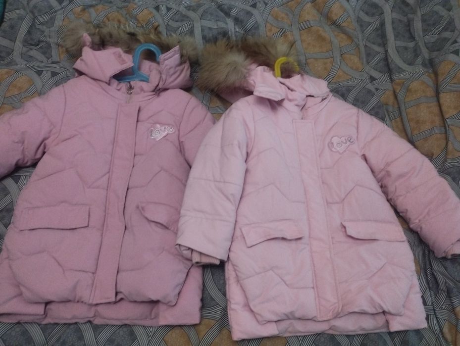 Куртка зимова для двійні близнюків на зріст 104 см