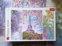 puzzle Trefl 1000 el. tryptyk Paryż, stan bdb -