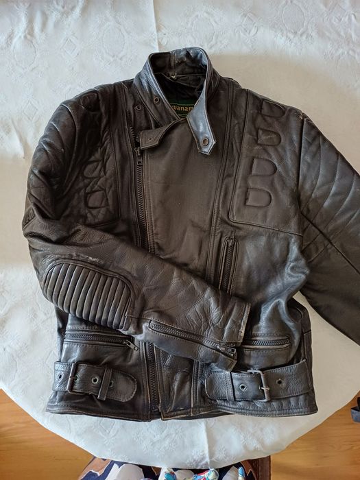 Casaco de cabedal para mota de homem