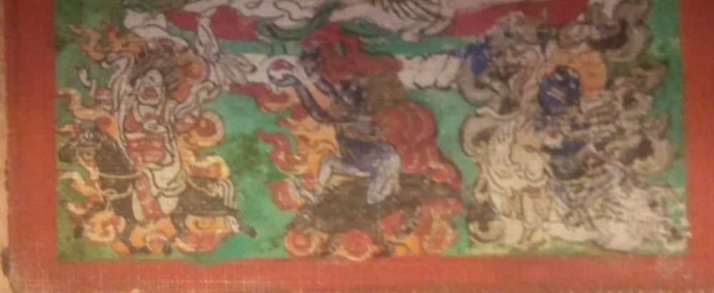 Tybetańska tanka miniaturowa Dharmapāla. 19 wiek