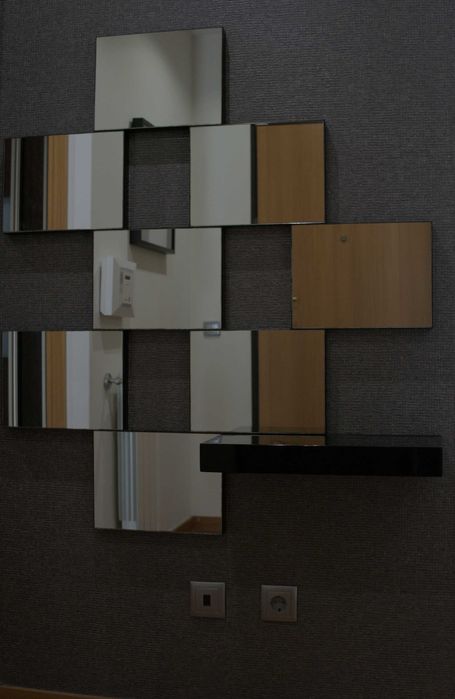 Móvel de Hall de Entrada Moderno com Espelho Decorativo