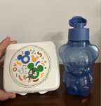 Sanduicheira / Lancheira + Garrafa Azul Mickey Tupperware