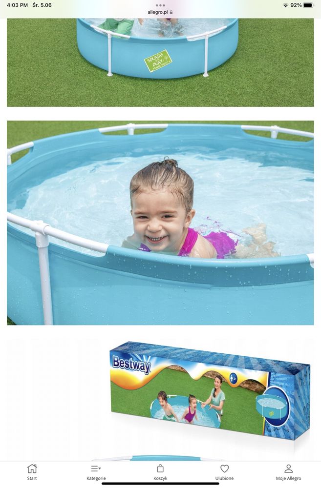 Basen stelażowy okrągły Bestway  152 x 152 x 38 cm 580 l dla dzieci