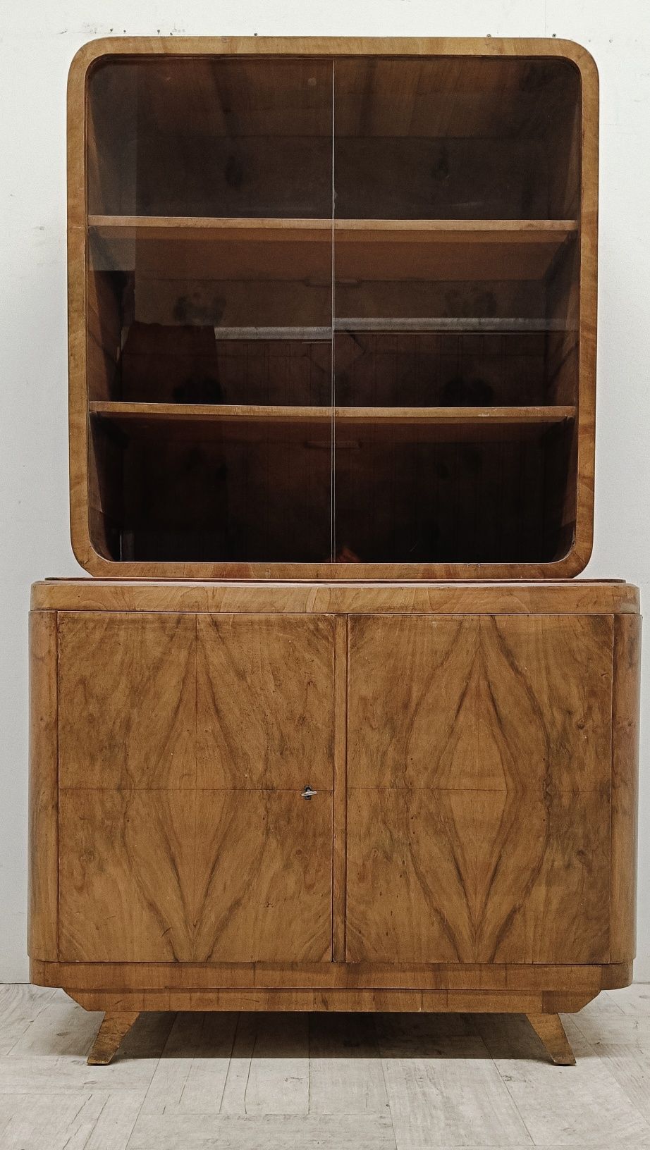 art deco komoda witryna przeszklona gablotka biblioteczka vintage