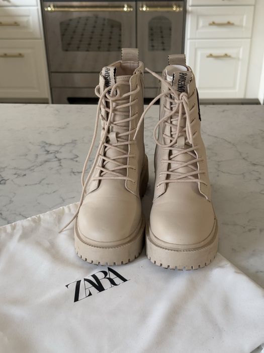 Zara wednesday botki wiosenne dziewczęce trzewiki 38 beżowe