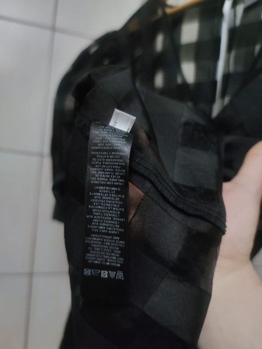 damska bluzka XXL ASOS design curve tiulowa luźna oversise  przeźroczy