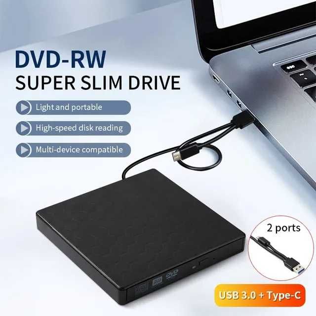 AMMTOO External DVD Drive USB type c 3.0 Portable зовнішній двд ром