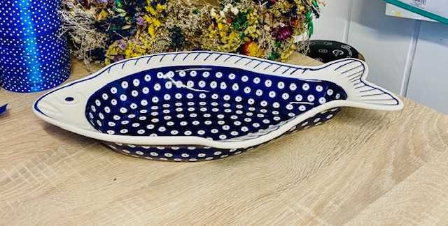 Ceramika Bolesławiec. Talerz półmisek ryba 45 cm (14535)
