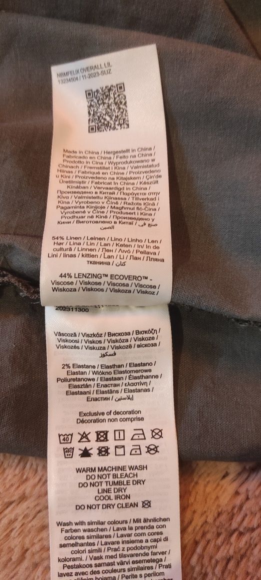 Lniano wiskozowe ogrodniczki. Lil'Atelier rozmiar 62