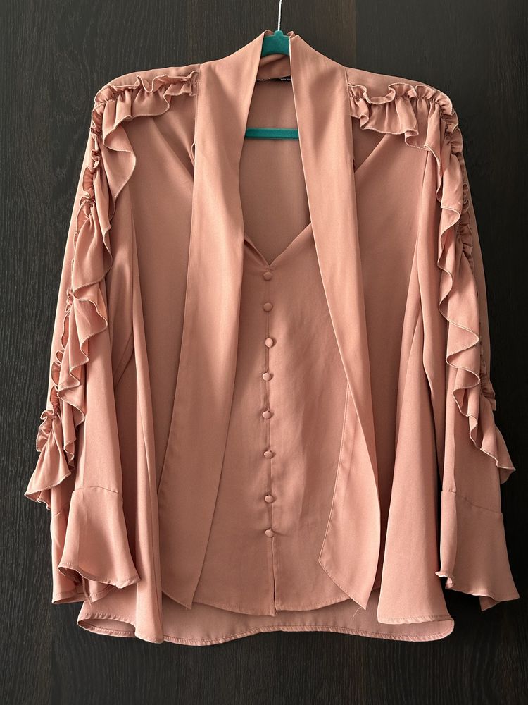 Блуза Zara темно бежевого кольору