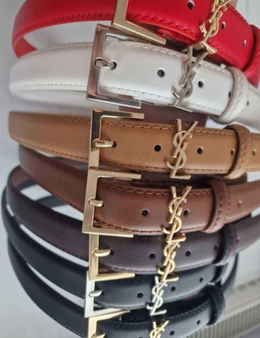 Skórzany Pasek Damski YSL Yves Saint Laurent
