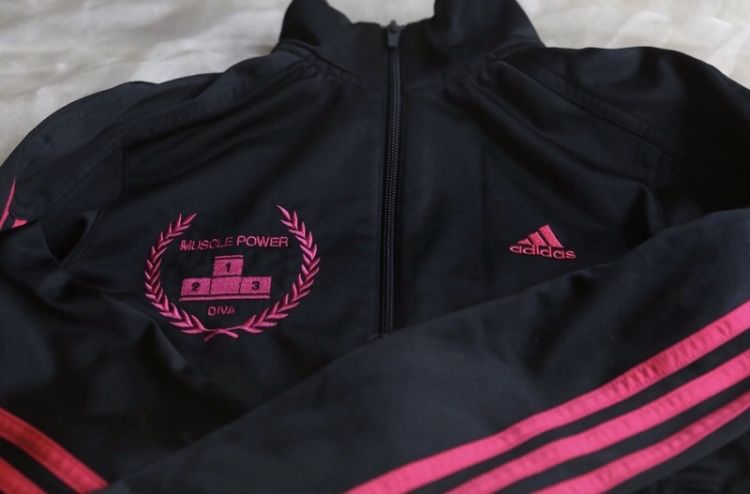 Bluza damska adidas rozm S jak nowa czarna różowe wstawki