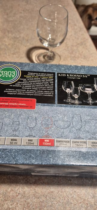 6 kieliszków do wina 150 ml Krosno