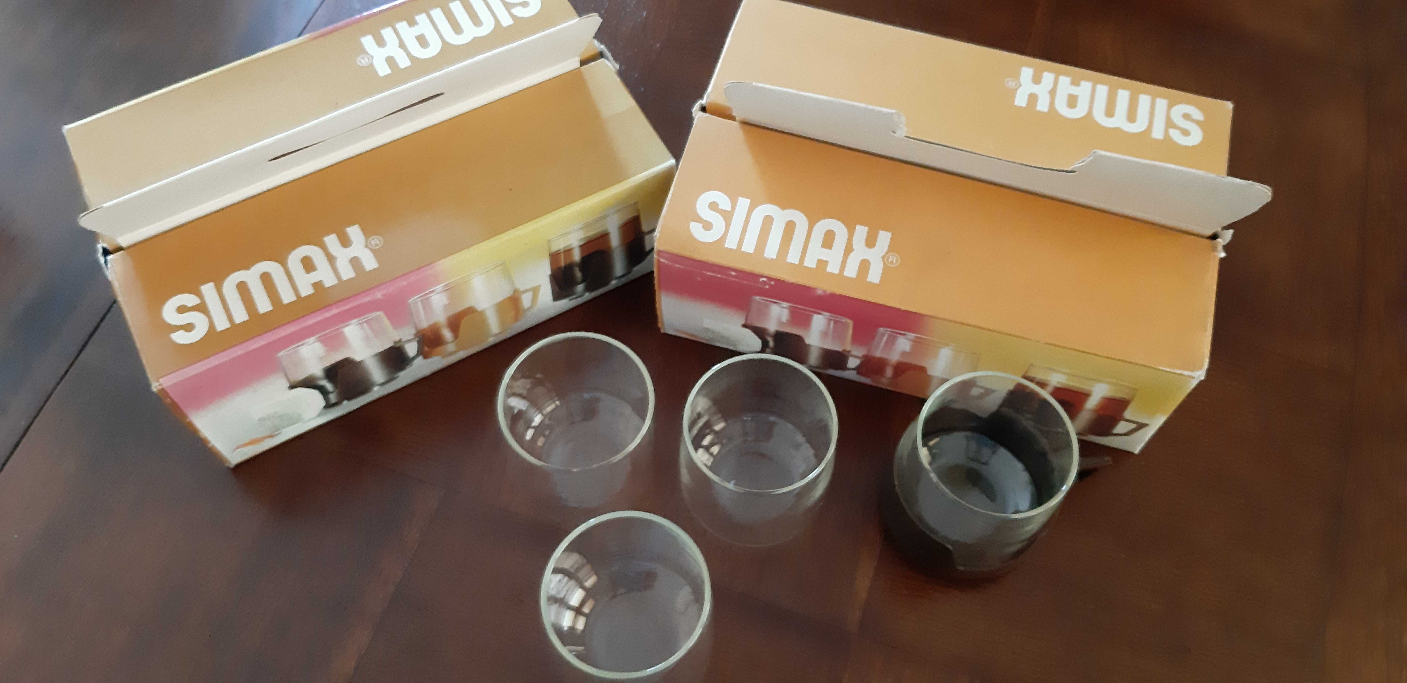 Szklanki Simax z Prl-u w koszyczkach