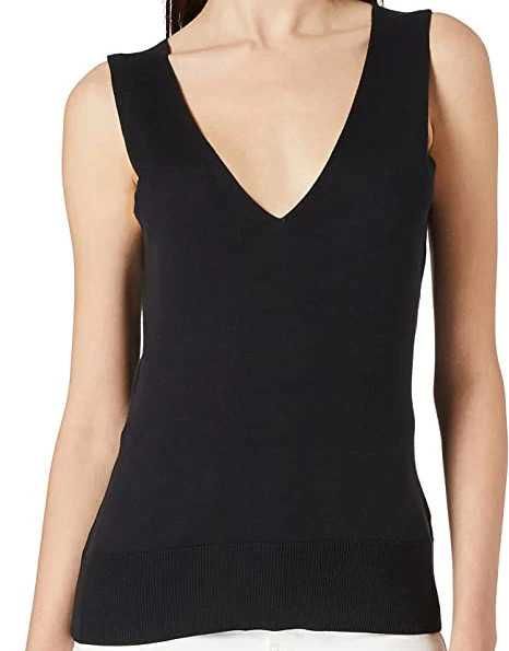 Top de malha preto em algodão e viscose da Esprit