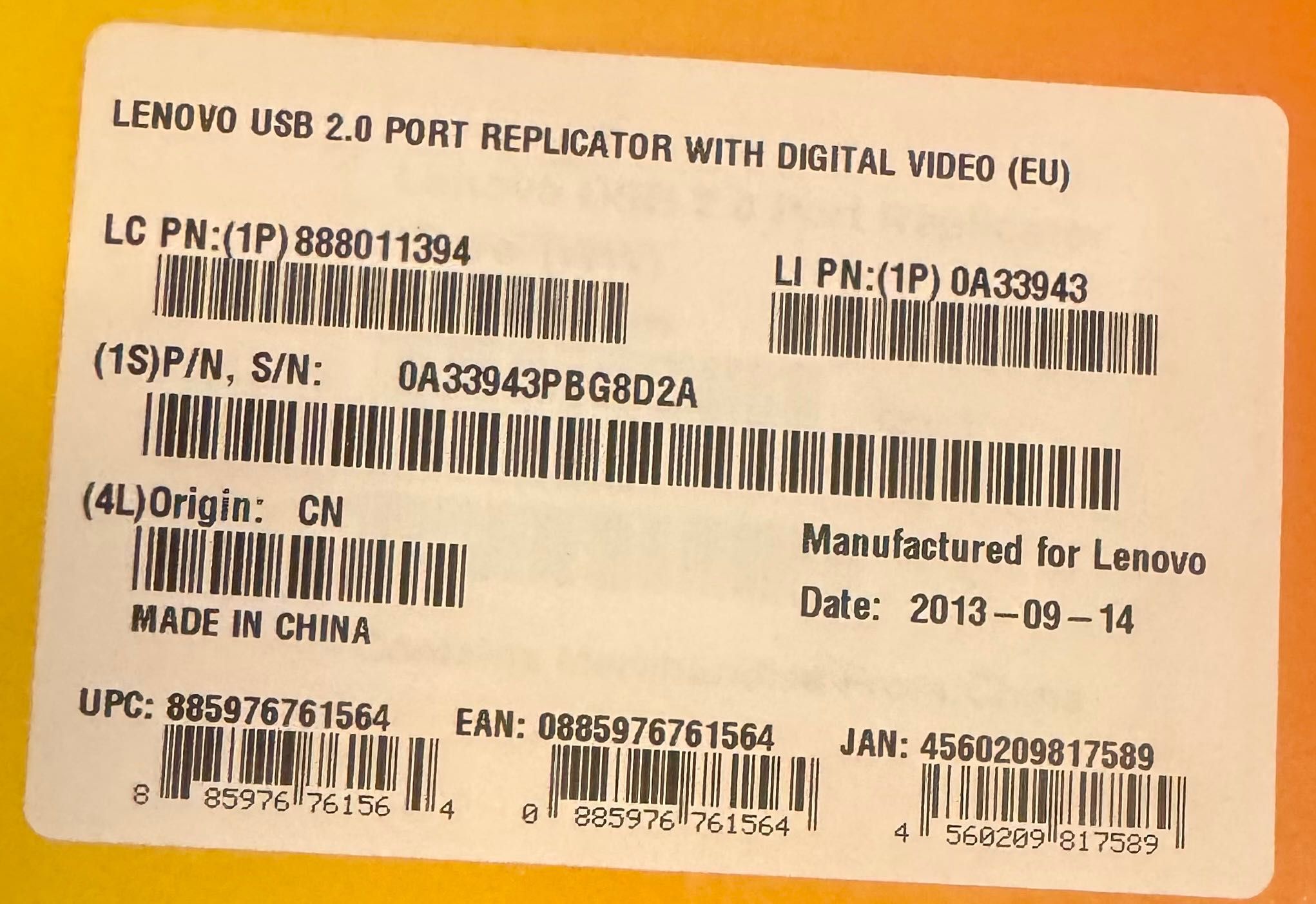 Lenovo Stacja dokująca USB 2.0 - Port Replicator - DisplayLink MacBook