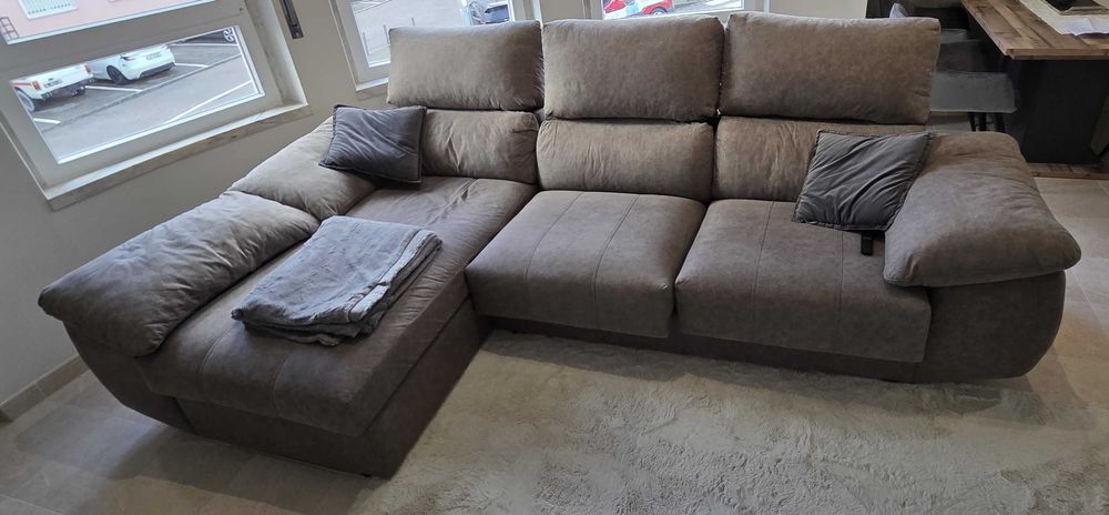 sofá chaise longue 3 lugares - NOVO