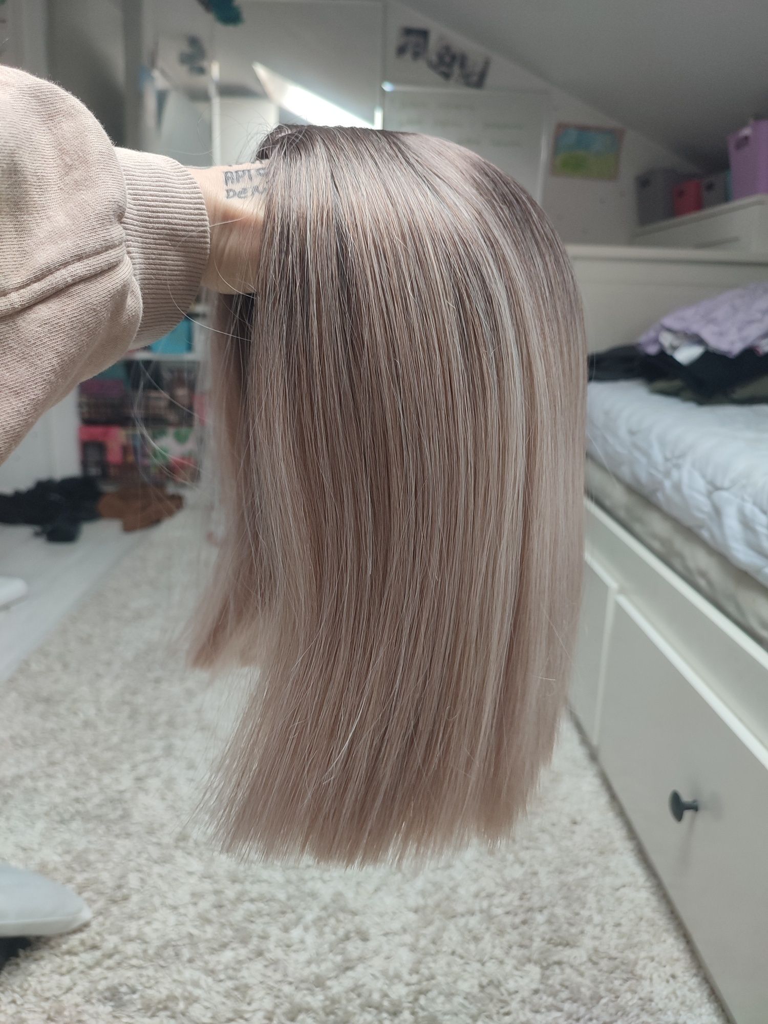 Peruka bob WIG ombre sombre blond brąz jakość