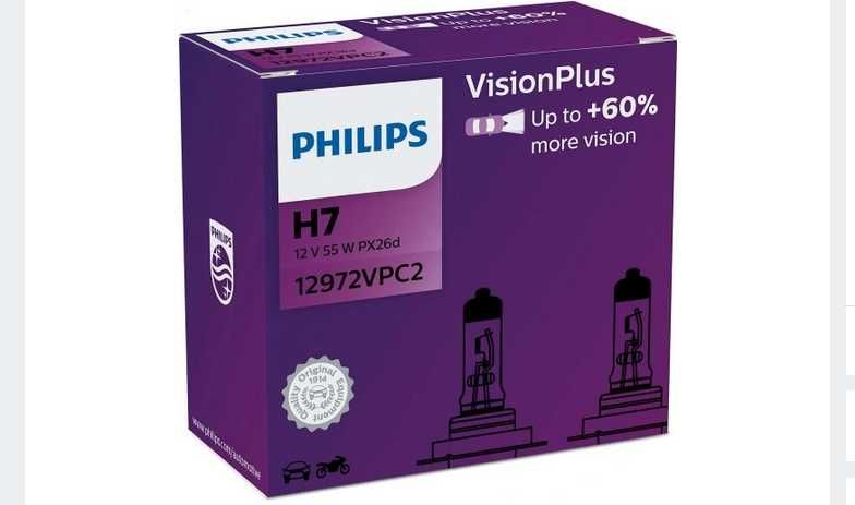 Philips 2xŻarówki H7 VisionPlus 60% Więcej Światła