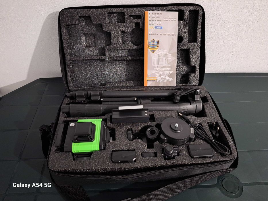 Nível laser 16 linhas 2 baterias + tripé 120 cm 360 Autonivelante NOVO
