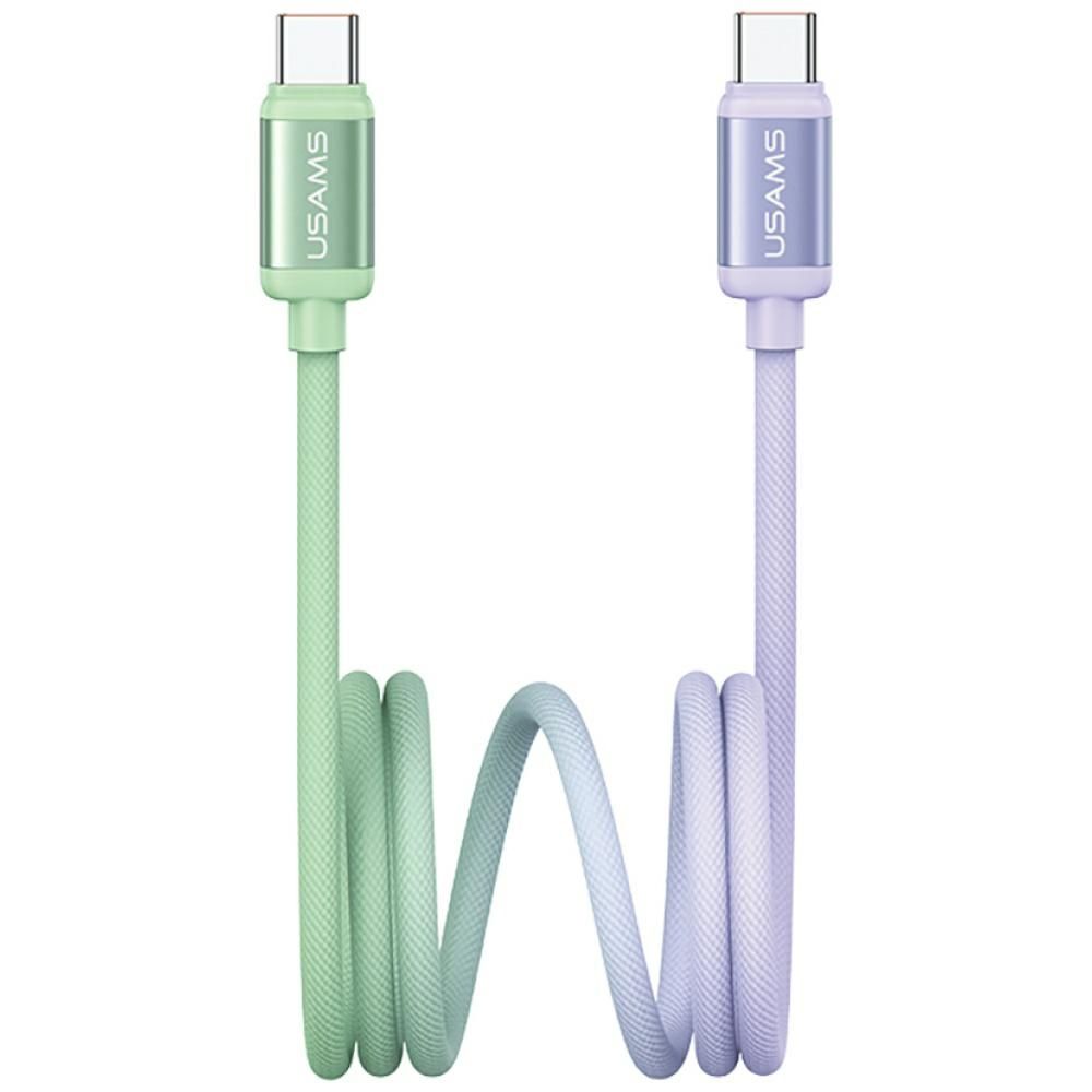 Kabel USAMS Bicolor Series SJ756 PD 60W  USB-C/USB-C 1.2m zielono