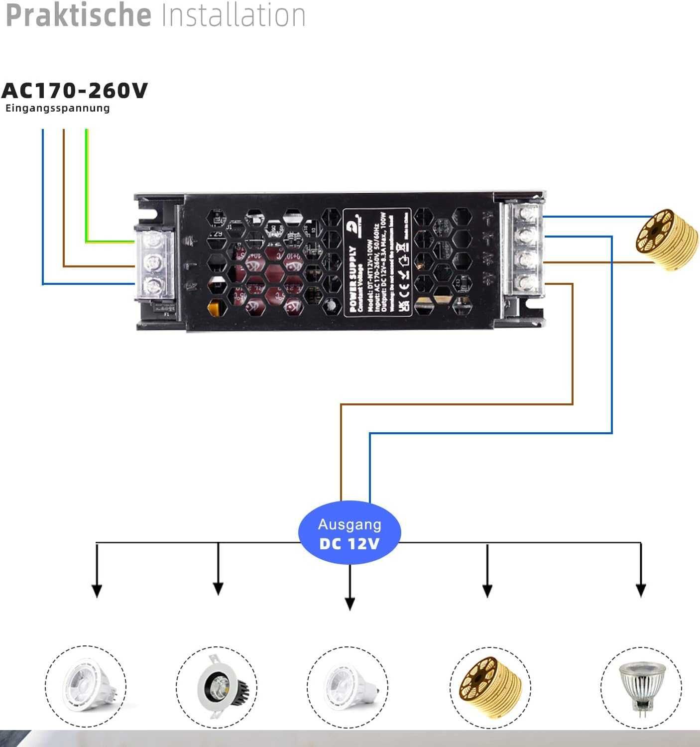 Nowy transformator LED / 12v 400W / Zasilacz modułowy typ slim / 1452