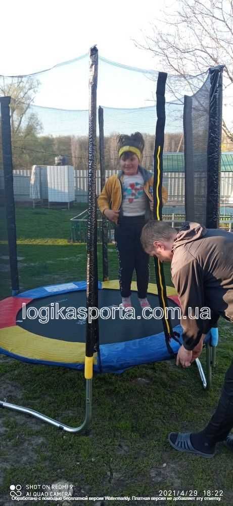 Батут Just Fun 183см кольоровий зовнішня сіткa. багато різних розмірів