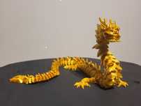 Złoty smok, flexi dragon, 50cm, Druk 3D PLA