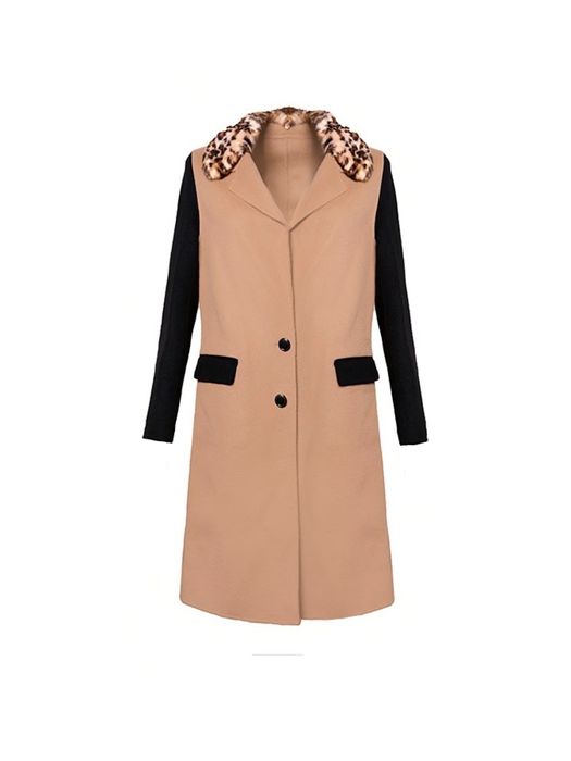 Płaszcz Pinko w kolorze brązowym czarnym futerko panterka xs 34